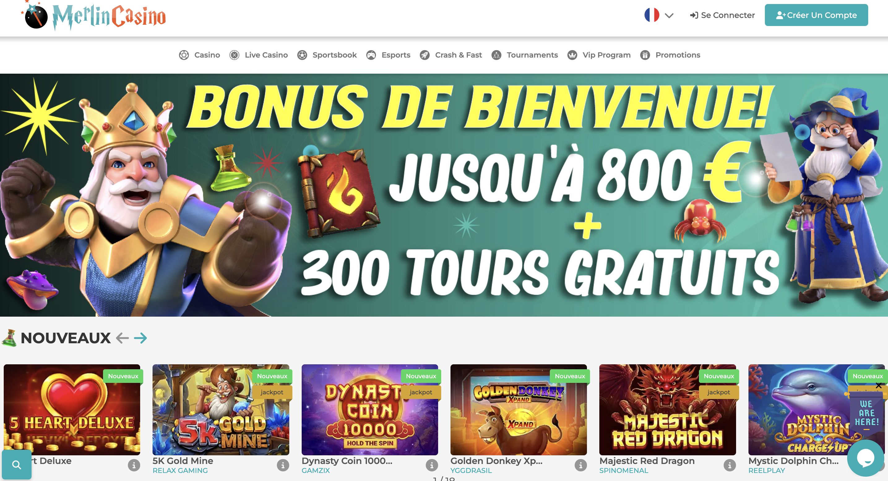 merlincasino -- 50 tours gratuits offerts (aucun wagering) code bonus casino sans depot